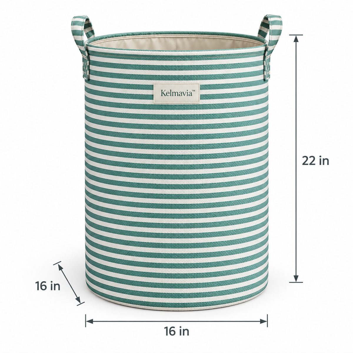 Kelmavia™ Sage Stripe Laundry Hamper