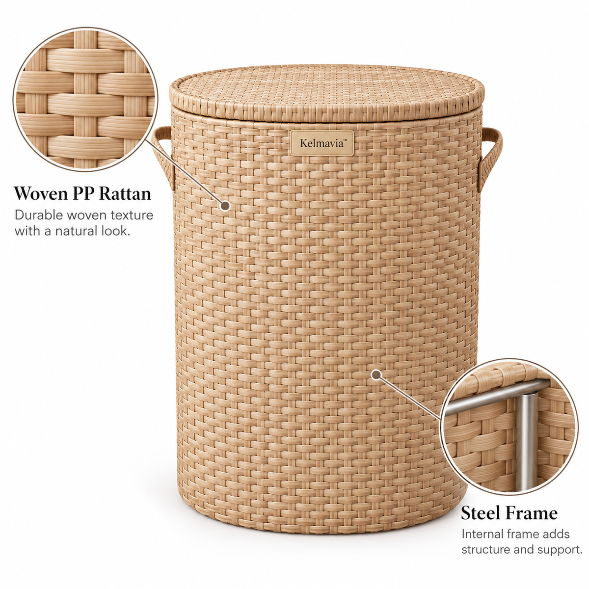 Kelmavia™ Sandweave Lidded Hamper