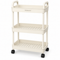 Kelmavia™ Ivory Three-Tier Rolling Cart