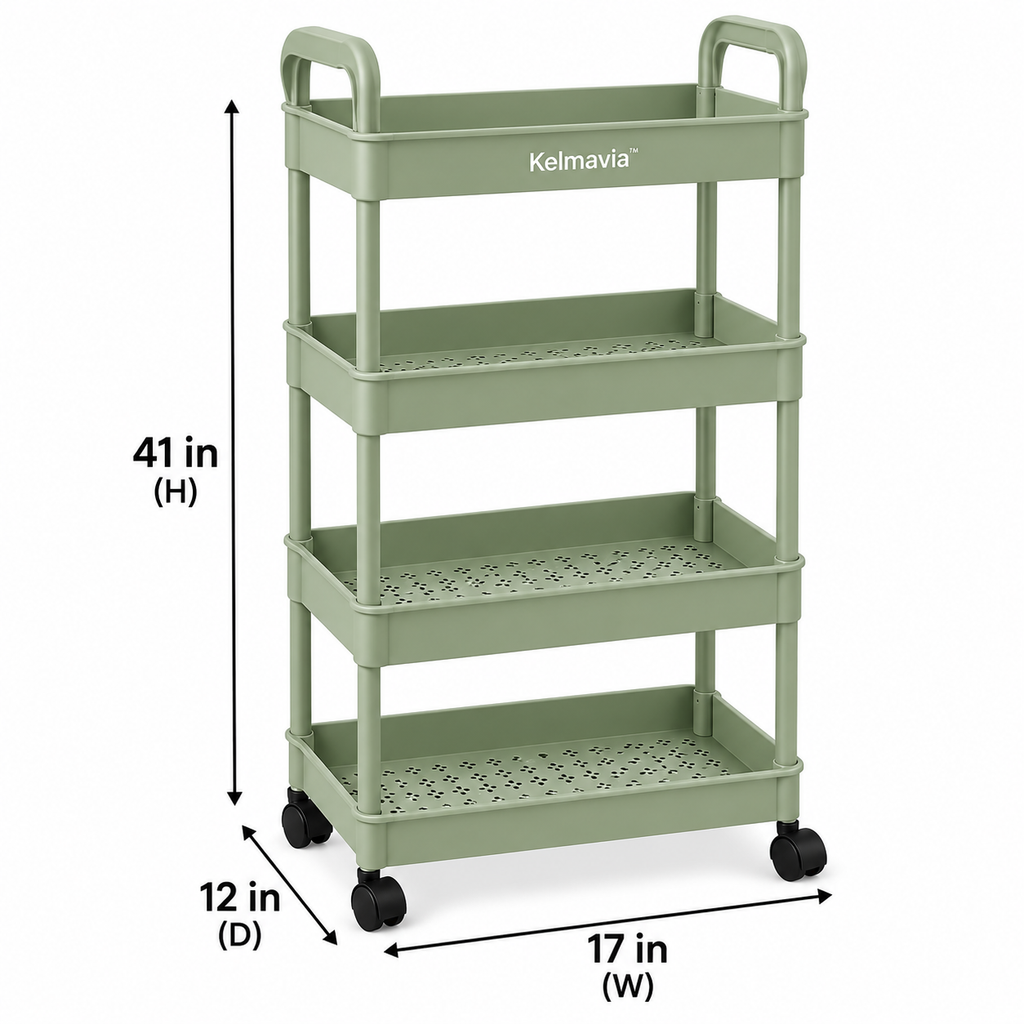 Kelmavia™ Sage Four-Tier Utility Cart