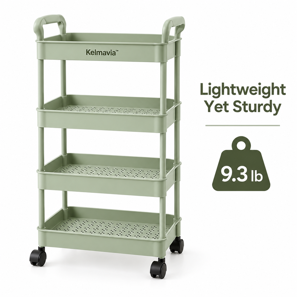 Kelmavia™ Sage Four-Tier Utility Cart