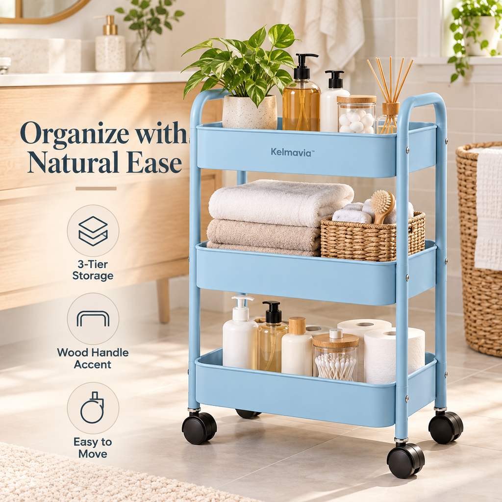 Kelmavia™ Sky Three-Tier Organizer Cart