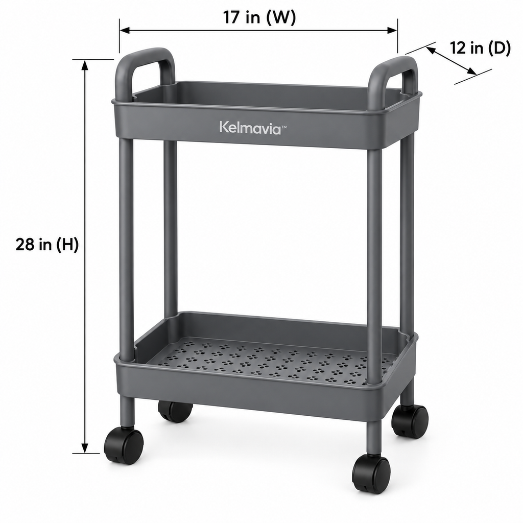 Kelmavia™ Slate Two-Tier Utility Cart