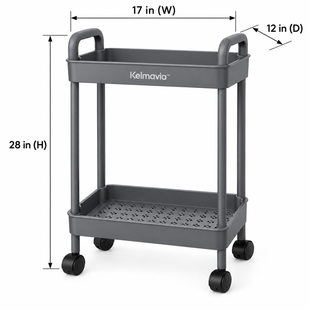 Kelmavia™ Slate Two-Tier Utility Cart