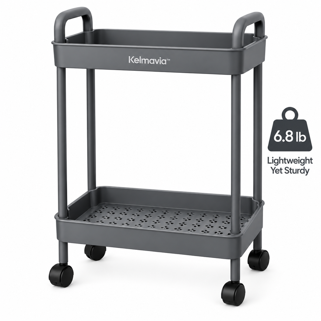 Kelmavia™ Slate Two-Tier Utility Cart