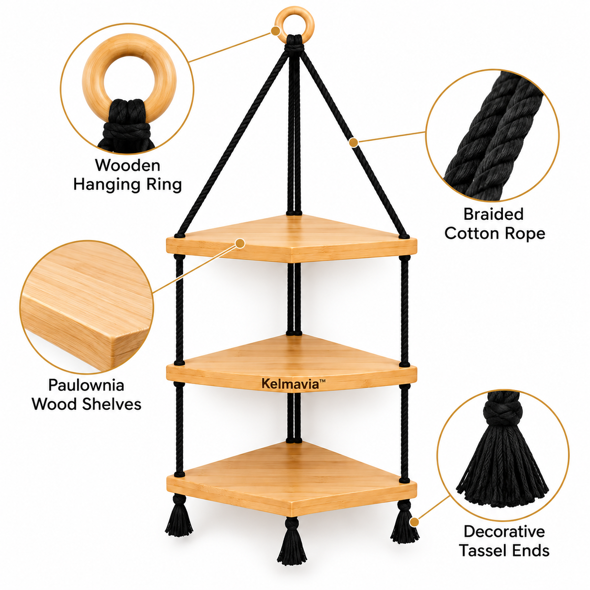 Kelmavia™ Cornerline Hanging Shelf