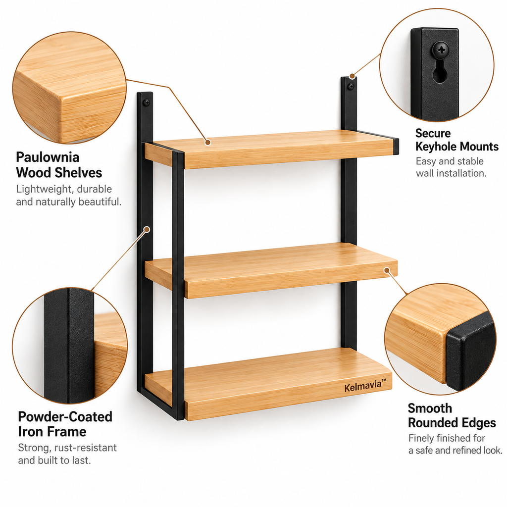 Kelmavia™ Ridge Wall-Mounted Shelves