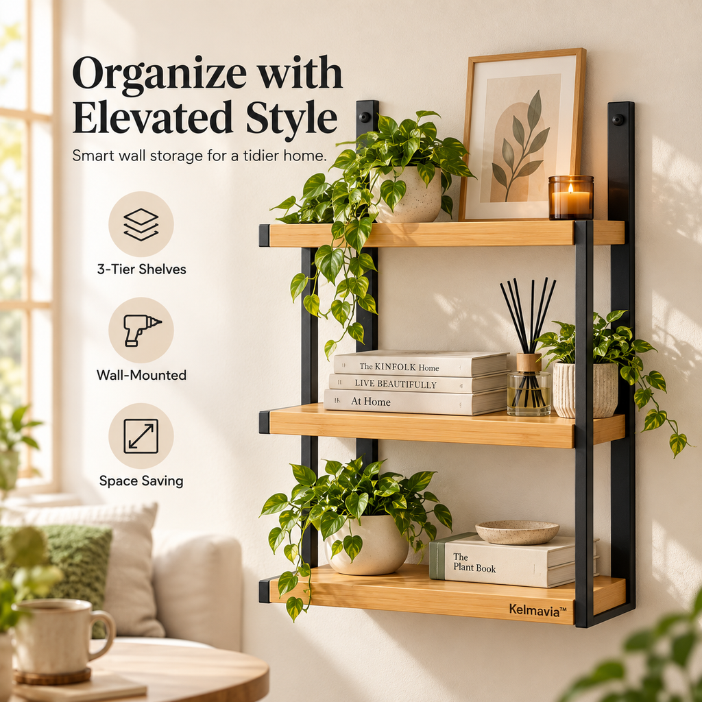 Kelmavia™ Ridge Wall-Mounted Shelves