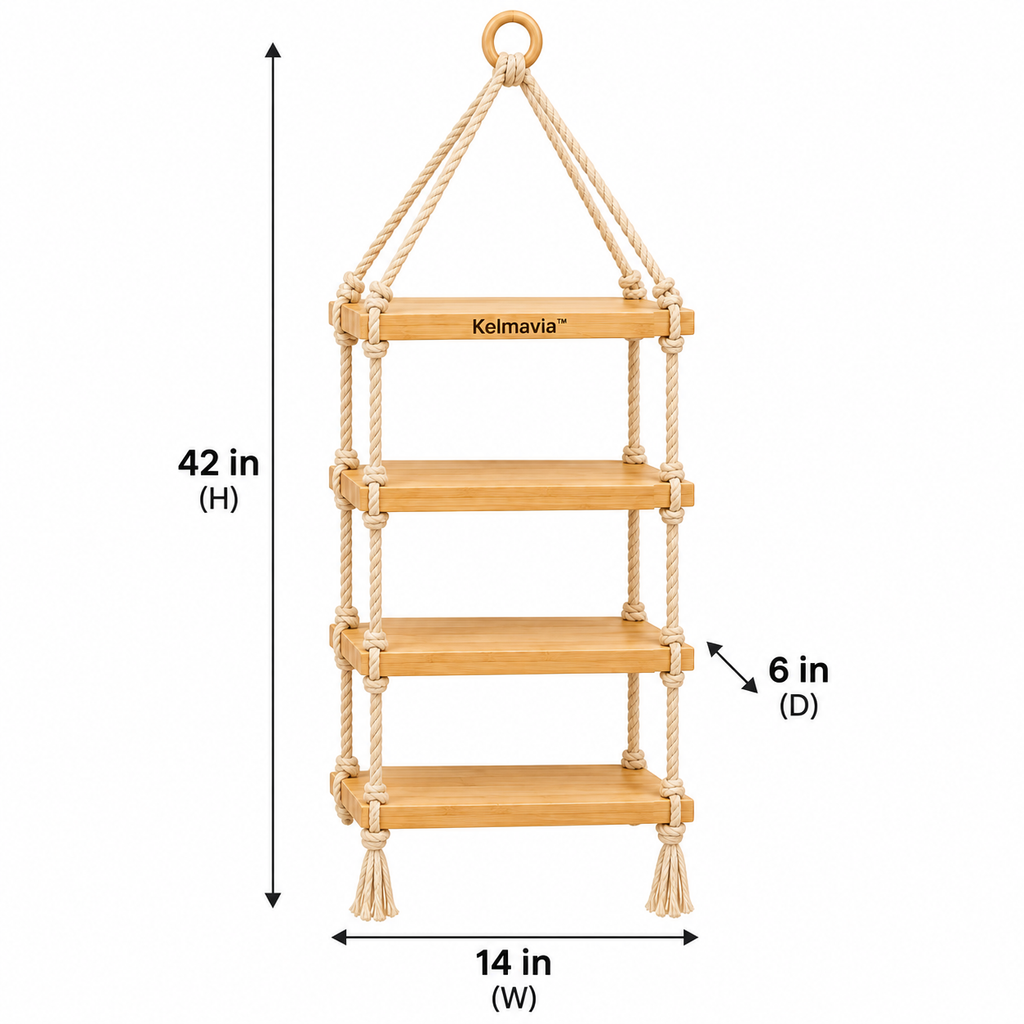 Kelmavia™ Natural Ladder Hanging Shelf