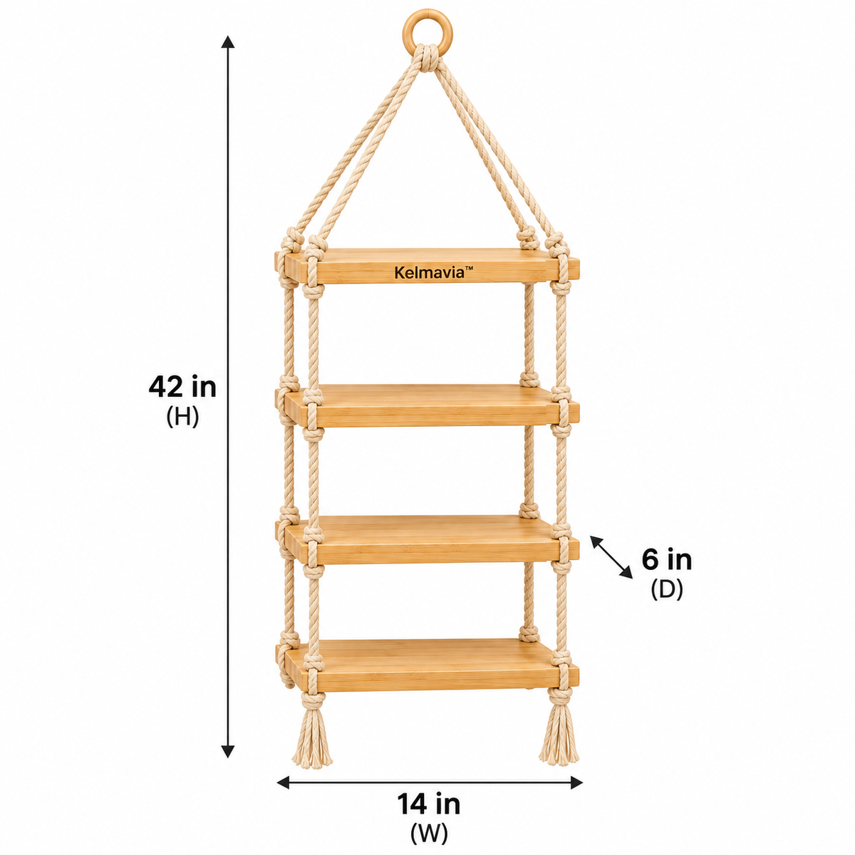 Kelmavia™ Natural Ladder Hanging Shelf
