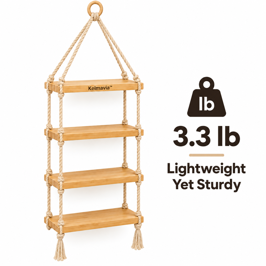 Kelmavia™ Natural Ladder Hanging Shelf